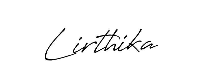 How to make Lirthika name signature. Use Antro_Vectra_Bolder style for creating short signs online. This is the latest handwritten sign. Lirthika signature style 7 images and pictures png