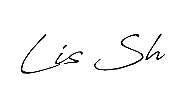 This is the best signature style for the Lis Sh name. Also you like these signature font (Antro_Vectra_Bolder). Mix name signature. Lis Sh signature style 7 images and pictures png