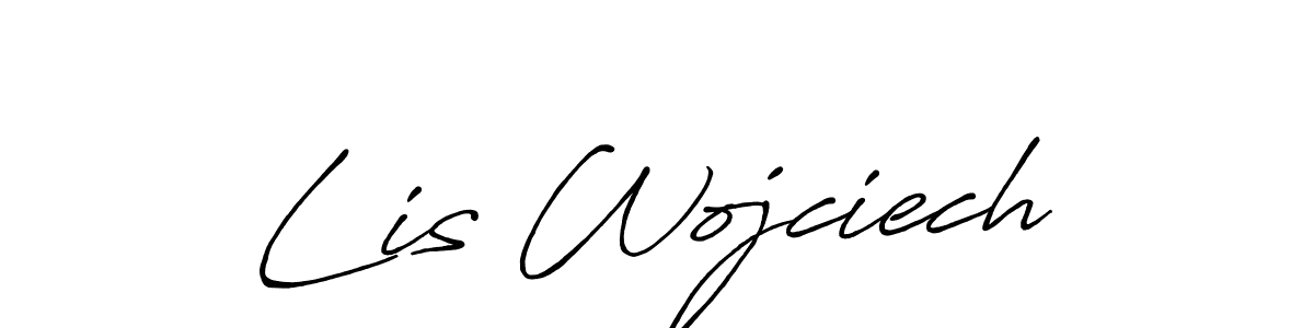 How to make Lis Wojciech name signature. Use Antro_Vectra_Bolder style for creating short signs online. This is the latest handwritten sign. Lis Wojciech signature style 7 images and pictures png