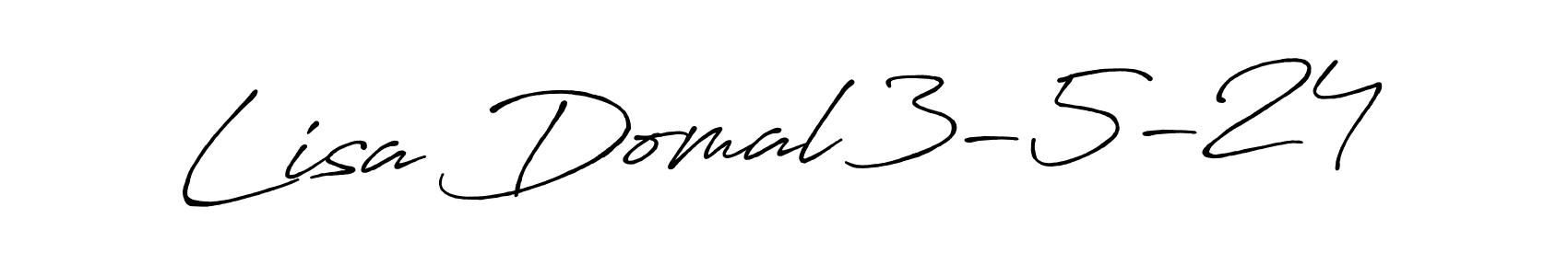 Make a beautiful signature design for name Lisa Domal 3-5-24. With this signature (Antro_Vectra_Bolder) style, you can create a handwritten signature for free. Lisa Domal 3-5-24 signature style 7 images and pictures png