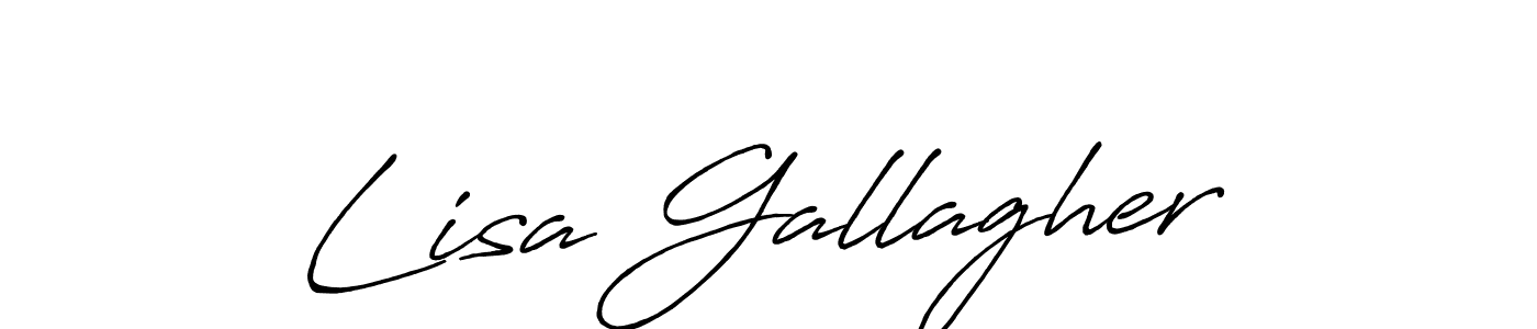 You should practise on your own different ways (Antro_Vectra_Bolder) to write your name (Lisa Gallagher) in signature. don't let someone else do it for you. Lisa Gallagher signature style 7 images and pictures png