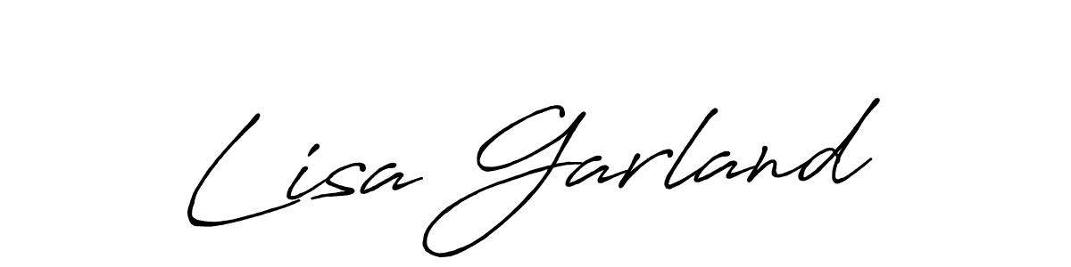 Lisa Garland stylish signature style. Best Handwritten Sign (Antro_Vectra_Bolder) for my name. Handwritten Signature Collection Ideas for my name Lisa Garland. Lisa Garland signature style 7 images and pictures png