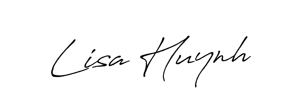 How to make Lisa Huynh name signature. Use Antro_Vectra_Bolder style for creating short signs online. This is the latest handwritten sign. Lisa Huynh signature style 7 images and pictures png