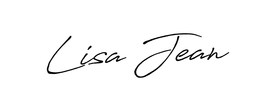 You should practise on your own different ways (Antro_Vectra_Bolder) to write your name (Lisa Jean) in signature. don't let someone else do it for you. Lisa Jean signature style 7 images and pictures png
