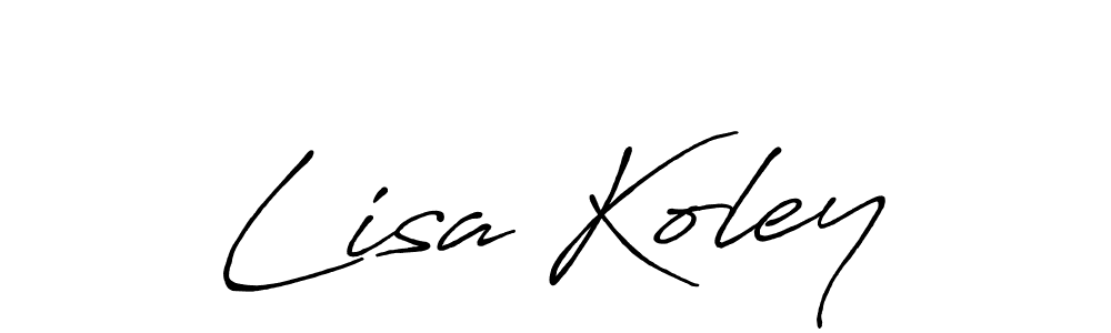 Make a beautiful signature design for name Lisa Koley. With this signature (Antro_Vectra_Bolder) style, you can create a handwritten signature for free. Lisa Koley signature style 7 images and pictures png