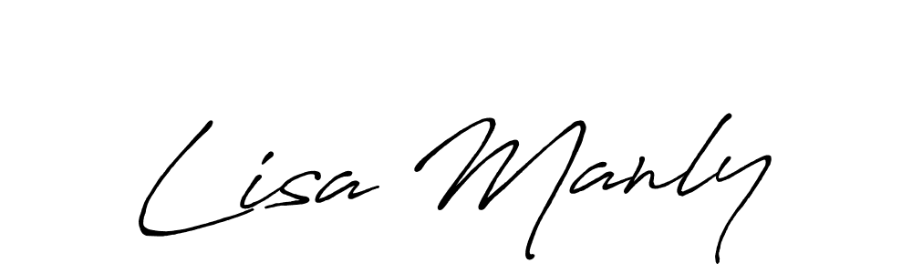 Create a beautiful signature design for name Lisa Manly. With this signature (Antro_Vectra_Bolder) fonts, you can make a handwritten signature for free. Lisa Manly signature style 7 images and pictures png