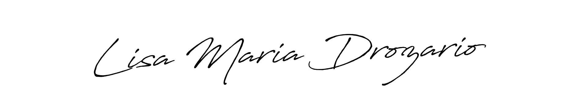 How to make Lisa Maria Drozario name signature. Use Antro_Vectra_Bolder style for creating short signs online. This is the latest handwritten sign. Lisa Maria Drozario signature style 7 images and pictures png