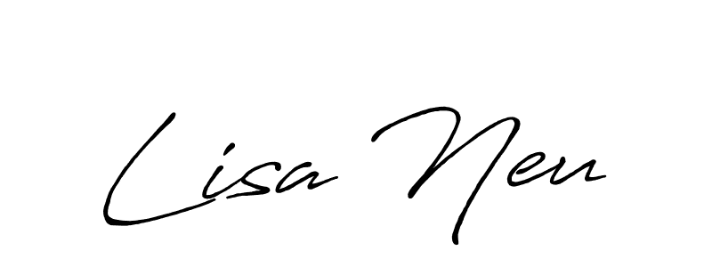 Make a beautiful signature design for name Lisa Neu. With this signature (Antro_Vectra_Bolder) style, you can create a handwritten signature for free. Lisa Neu signature style 7 images and pictures png