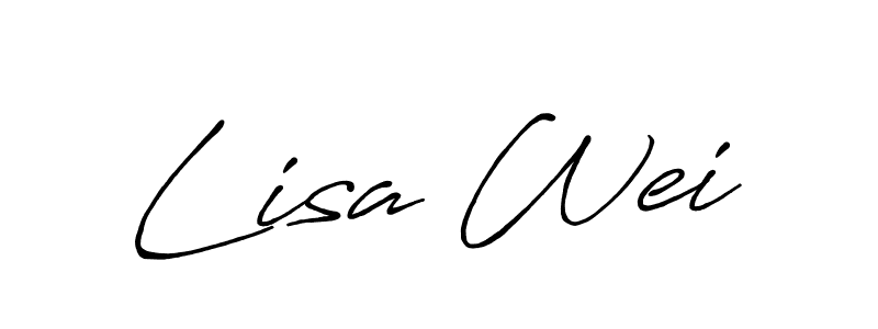 Use a signature maker to create a handwritten signature online. With this signature software, you can design (Antro_Vectra_Bolder) your own signature for name Lisa Wei. Lisa Wei signature style 7 images and pictures png