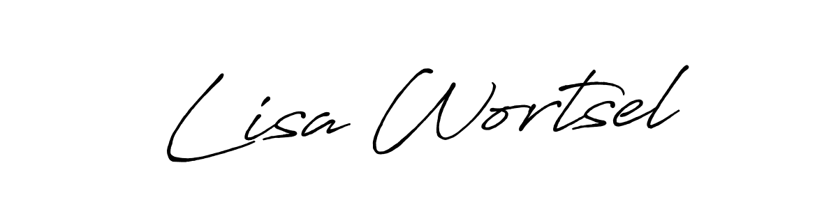 How to make Lisa Wortsel name signature. Use Antro_Vectra_Bolder style for creating short signs online. This is the latest handwritten sign. Lisa Wortsel signature style 7 images and pictures png