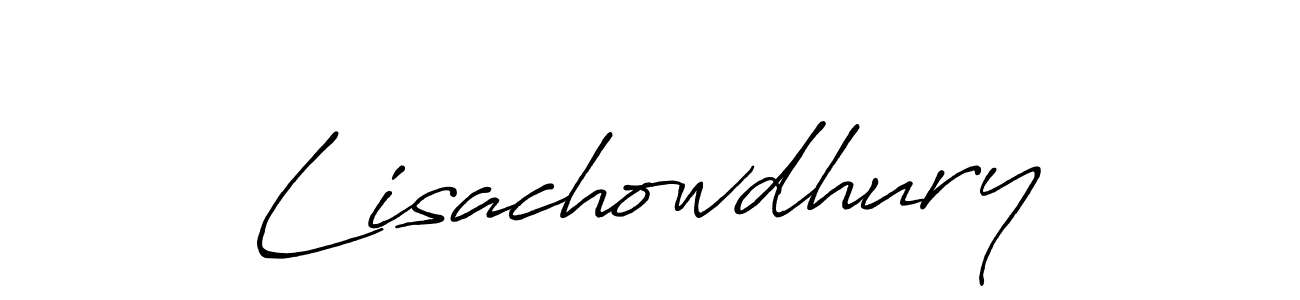 Make a beautiful signature design for name Lisachowdhury. With this signature (Antro_Vectra_Bolder) style, you can create a handwritten signature for free. Lisachowdhury signature style 7 images and pictures png