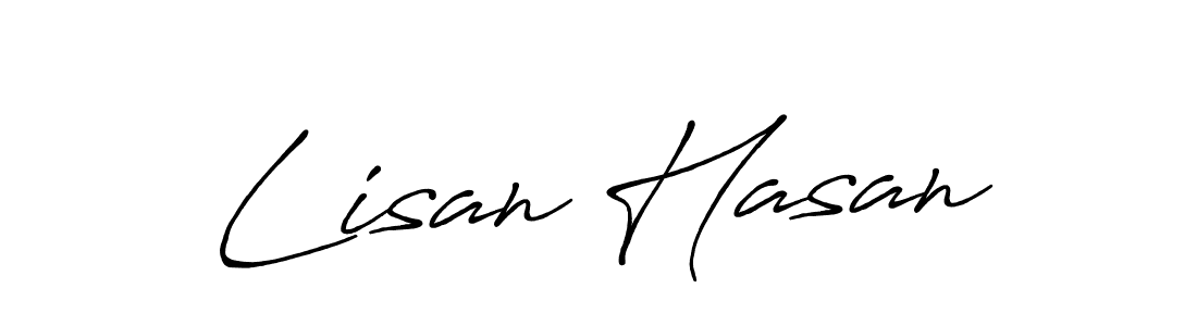 Design your own signature with our free online signature maker. With this signature software, you can create a handwritten (Antro_Vectra_Bolder) signature for name Lisan Hasan. Lisan Hasan signature style 7 images and pictures png