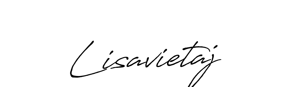 How to make Lisavietaj name signature. Use Antro_Vectra_Bolder style for creating short signs online. This is the latest handwritten sign. Lisavietaj signature style 7 images and pictures png