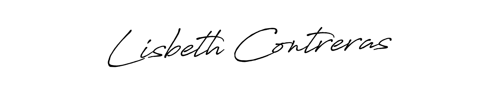 How to make Lisbeth Contreras name signature. Use Antro_Vectra_Bolder style for creating short signs online. This is the latest handwritten sign. Lisbeth Contreras signature style 7 images and pictures png
