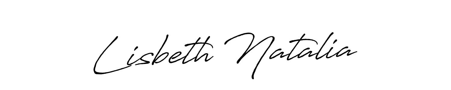 Use a signature maker to create a handwritten signature online. With this signature software, you can design (Antro_Vectra_Bolder) your own signature for name Lisbeth Natalia. Lisbeth Natalia signature style 7 images and pictures png