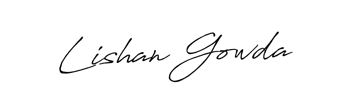 Also we have Lishan Gowda name is the best signature style. Create professional handwritten signature collection using Antro_Vectra_Bolder autograph style. Lishan Gowda signature style 7 images and pictures png