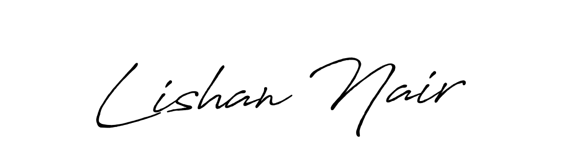 How to make Lishan Nair name signature. Use Antro_Vectra_Bolder style for creating short signs online. This is the latest handwritten sign. Lishan Nair signature style 7 images and pictures png