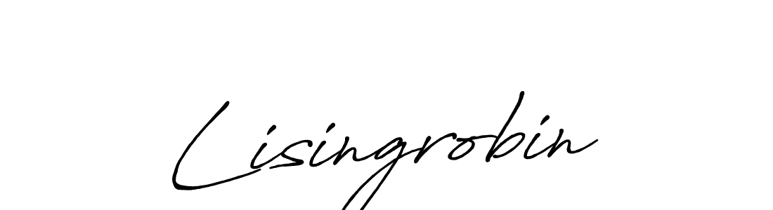 How to make Lisingrobin name signature. Use Antro_Vectra_Bolder style for creating short signs online. This is the latest handwritten sign. Lisingrobin signature style 7 images and pictures png