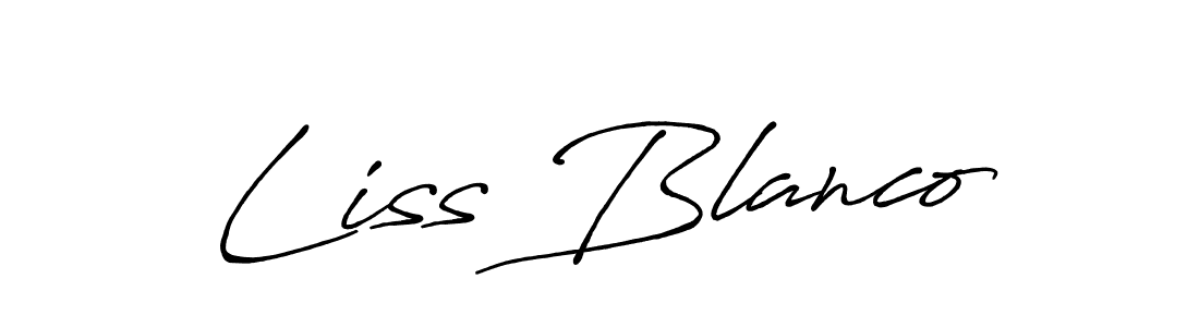 Antro_Vectra_Bolder is a professional signature style that is perfect for those who want to add a touch of class to their signature. It is also a great choice for those who want to make their signature more unique. Get Liss Blanco name to fancy signature for free. Liss Blanco signature style 7 images and pictures png