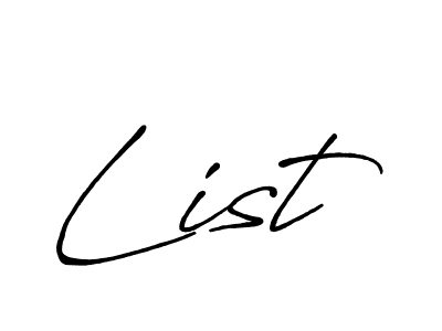 Use a signature maker to create a handwritten signature online. With this signature software, you can design (Antro_Vectra_Bolder) your own signature for name List. List signature style 7 images and pictures png