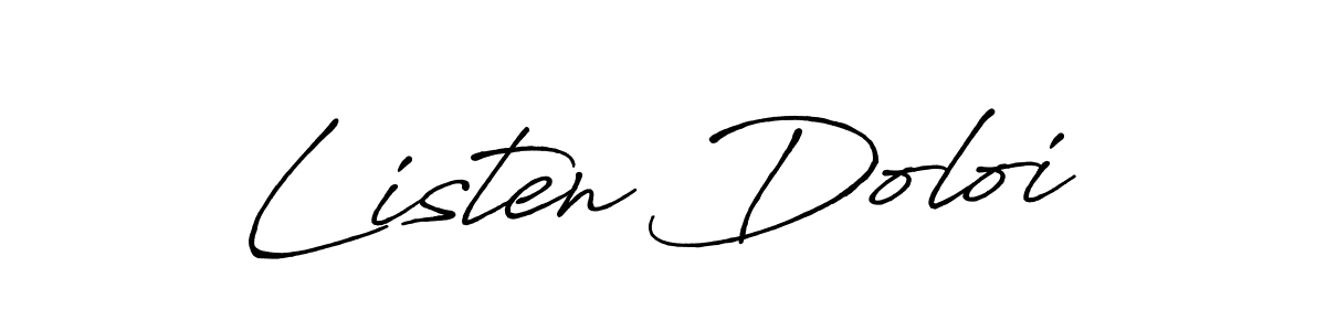 Use a signature maker to create a handwritten signature online. With this signature software, you can design (Antro_Vectra_Bolder) your own signature for name Listen Doloi. Listen Doloi signature style 7 images and pictures png