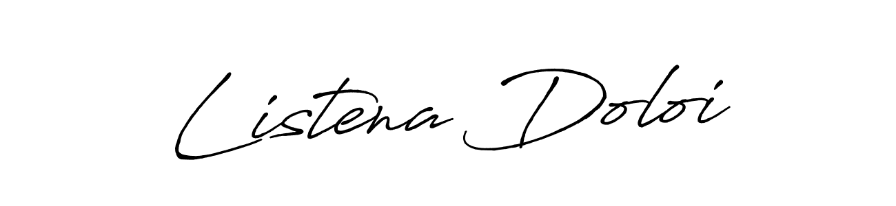 Antro_Vectra_Bolder is a professional signature style that is perfect for those who want to add a touch of class to their signature. It is also a great choice for those who want to make their signature more unique. Get Listena Doloi name to fancy signature for free. Listena Doloi signature style 7 images and pictures png