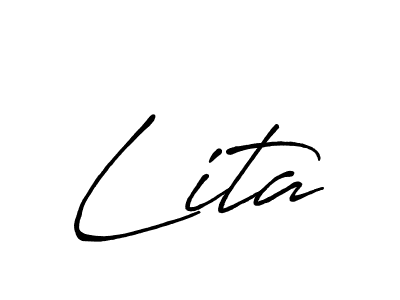 Design your own signature with our free online signature maker. With this signature software, you can create a handwritten (Antro_Vectra_Bolder) signature for name Lita. Lita signature style 7 images and pictures png