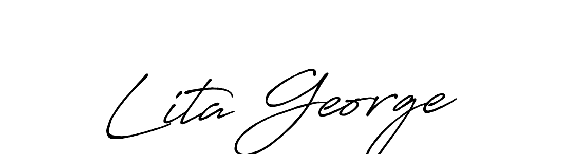 How to make Lita George signature? Antro_Vectra_Bolder is a professional autograph style. Create handwritten signature for Lita George name. Lita George signature style 7 images and pictures png