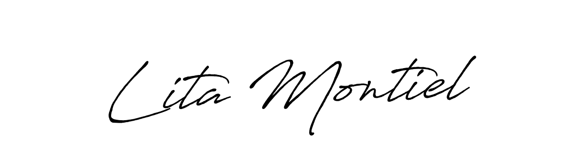 Make a beautiful signature design for name Lita Montiel. Use this online signature maker to create a handwritten signature for free. Lita Montiel signature style 7 images and pictures png