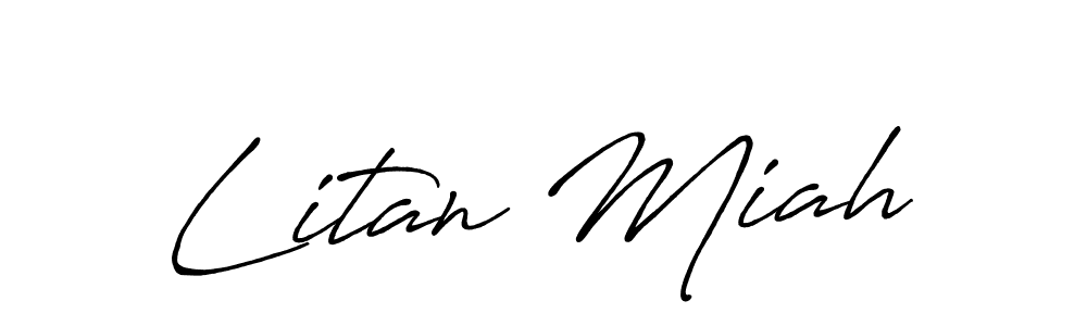 Use a signature maker to create a handwritten signature online. With this signature software, you can design (Antro_Vectra_Bolder) your own signature for name Litan Miah. Litan Miah signature style 7 images and pictures png