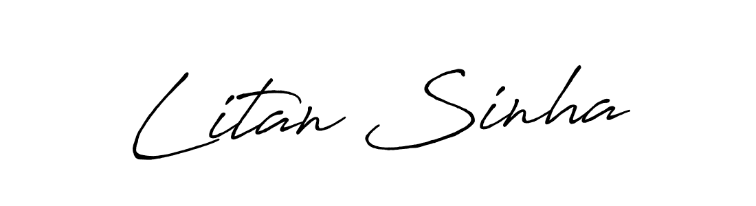 How to make Litan Sinha name signature. Use Antro_Vectra_Bolder style for creating short signs online. This is the latest handwritten sign. Litan Sinha signature style 7 images and pictures png