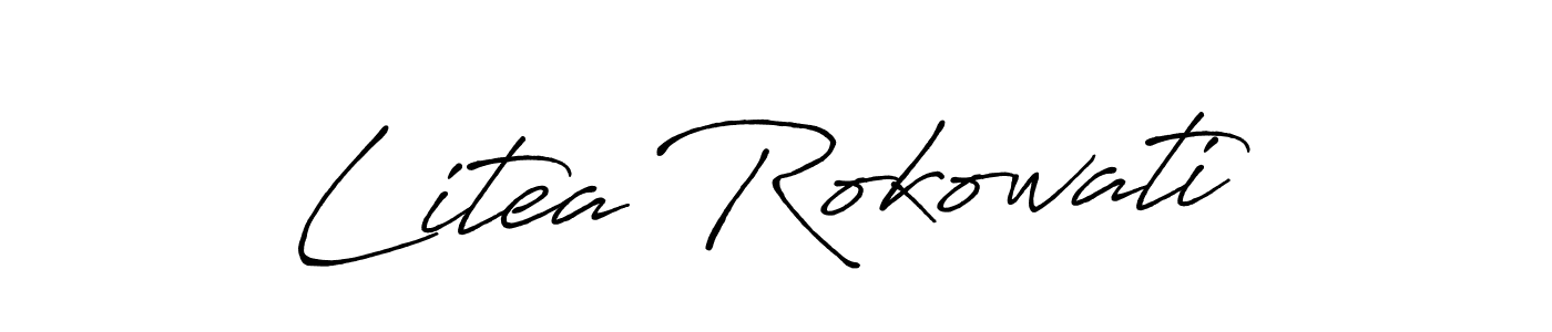 Make a beautiful signature design for name Litea Rokowati. With this signature (Antro_Vectra_Bolder) style, you can create a handwritten signature for free. Litea Rokowati signature style 7 images and pictures png