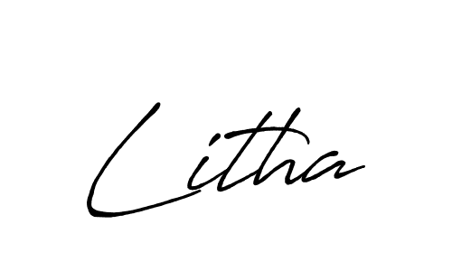 Create a beautiful signature design for name Litha. With this signature (Antro_Vectra_Bolder) fonts, you can make a handwritten signature for free. Litha signature style 7 images and pictures png