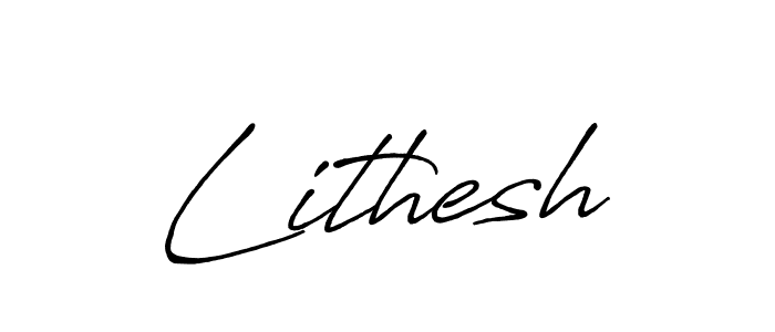 How to make Lithesh signature? Antro_Vectra_Bolder is a professional autograph style. Create handwritten signature for Lithesh name. Lithesh signature style 7 images and pictures png