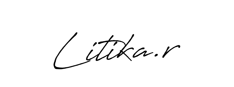 Create a beautiful signature design for name Litika.r. With this signature (Antro_Vectra_Bolder) fonts, you can make a handwritten signature for free. Litika.r signature style 7 images and pictures png
