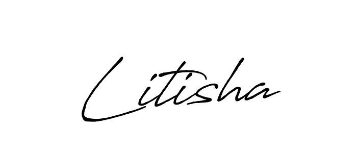 Make a beautiful signature design for name Litisha. With this signature (Antro_Vectra_Bolder) style, you can create a handwritten signature for free. Litisha signature style 7 images and pictures png