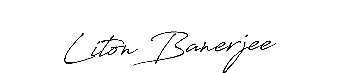 Similarly Antro_Vectra_Bolder is the best handwritten signature design. Signature creator online .You can use it as an online autograph creator for name Liton Banerjee. Liton Banerjee signature style 7 images and pictures png