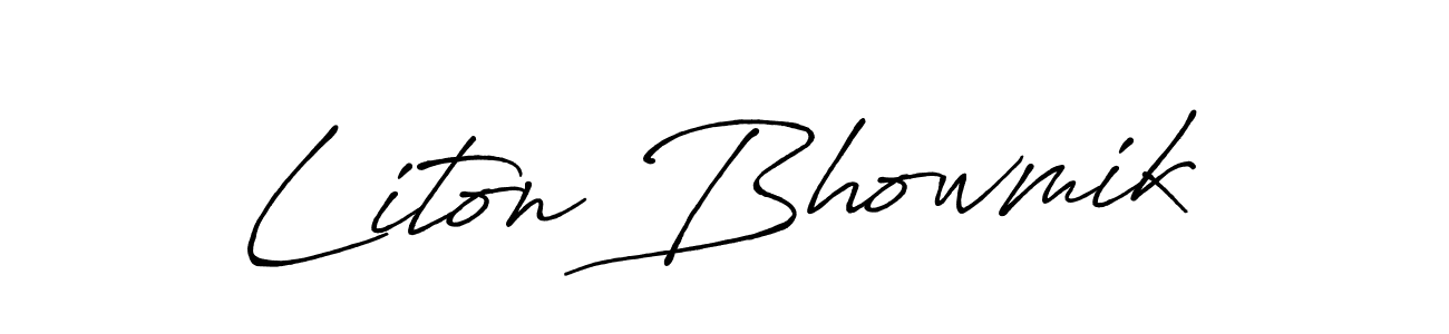 Create a beautiful signature design for name Liton Bhowmik. With this signature (Antro_Vectra_Bolder) fonts, you can make a handwritten signature for free. Liton Bhowmik signature style 7 images and pictures png