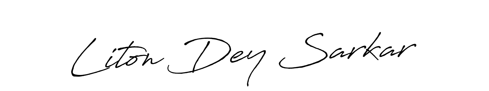 It looks lik you need a new signature style for name Liton Dey Sarkar. Design unique handwritten (Antro_Vectra_Bolder) signature with our free signature maker in just a few clicks. Liton Dey Sarkar signature style 7 images and pictures png