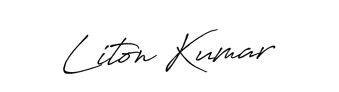 Liton Kumar stylish signature style. Best Handwritten Sign (Antro_Vectra_Bolder) for my name. Handwritten Signature Collection Ideas for my name Liton Kumar. Liton Kumar signature style 7 images and pictures png