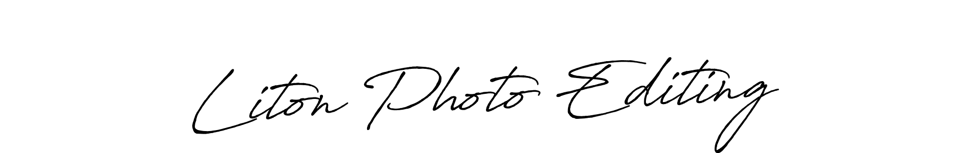 Design your own signature with our free online signature maker. With this signature software, you can create a handwritten (Antro_Vectra_Bolder) signature for name Liton Photo Editing. Liton Photo Editing signature style 7 images and pictures png