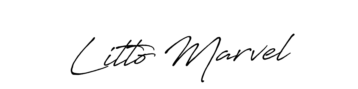 Make a beautiful signature design for name Litto Marvel. With this signature (Antro_Vectra_Bolder) style, you can create a handwritten signature for free. Litto Marvel signature style 7 images and pictures png