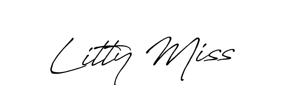 How to make Litty Miss name signature. Use Antro_Vectra_Bolder style for creating short signs online. This is the latest handwritten sign. Litty Miss signature style 7 images and pictures png