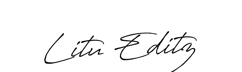 Similarly Antro_Vectra_Bolder is the best handwritten signature design. Signature creator online .You can use it as an online autograph creator for name Litu Editz. Litu Editz signature style 7 images and pictures png