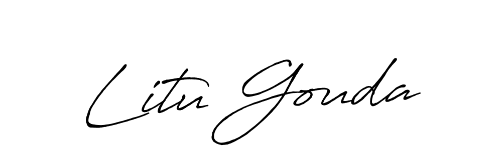 Antro_Vectra_Bolder is a professional signature style that is perfect for those who want to add a touch of class to their signature. It is also a great choice for those who want to make their signature more unique. Get Litu Gouda name to fancy signature for free. Litu Gouda signature style 7 images and pictures png