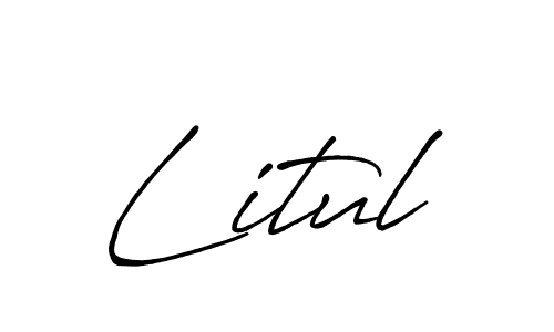 How to make Litul name signature. Use Antro_Vectra_Bolder style for creating short signs online. This is the latest handwritten sign. Litul signature style 7 images and pictures png