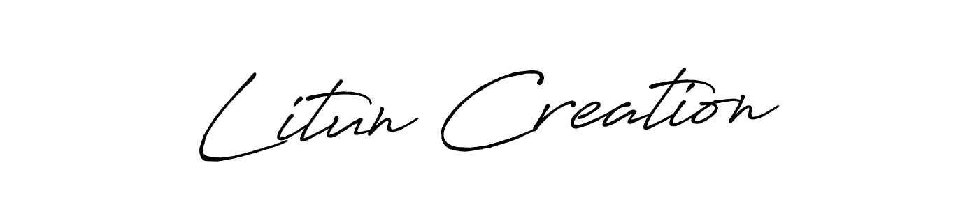 How to Draw Litun Creation signature style? Antro_Vectra_Bolder is a latest design signature styles for name Litun Creation. Litun Creation signature style 7 images and pictures png