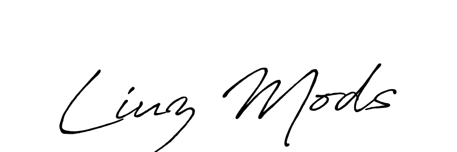 It looks lik you need a new signature style for name Liuz Mods. Design unique handwritten (Antro_Vectra_Bolder) signature with our free signature maker in just a few clicks. Liuz Mods signature style 7 images and pictures png