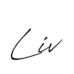 Liv stylish signature style. Best Handwritten Sign (Antro_Vectra_Bolder) for my name. Handwritten Signature Collection Ideas for my name Liv. Liv signature style 7 images and pictures png