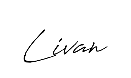 How to make Livan name signature. Use Antro_Vectra_Bolder style for creating short signs online. This is the latest handwritten sign. Livan signature style 7 images and pictures png